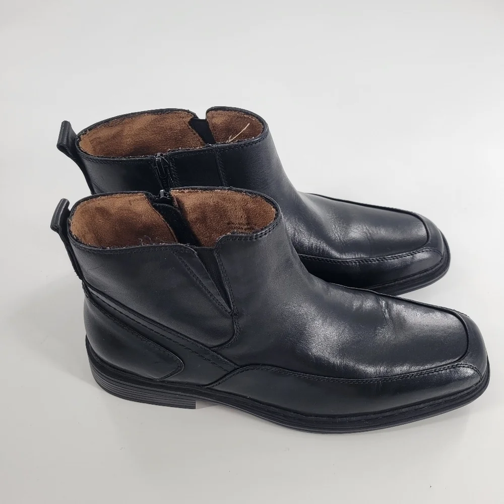 Men Florsheim Black Midtown Plain‎ toe zipper Boots Size 10